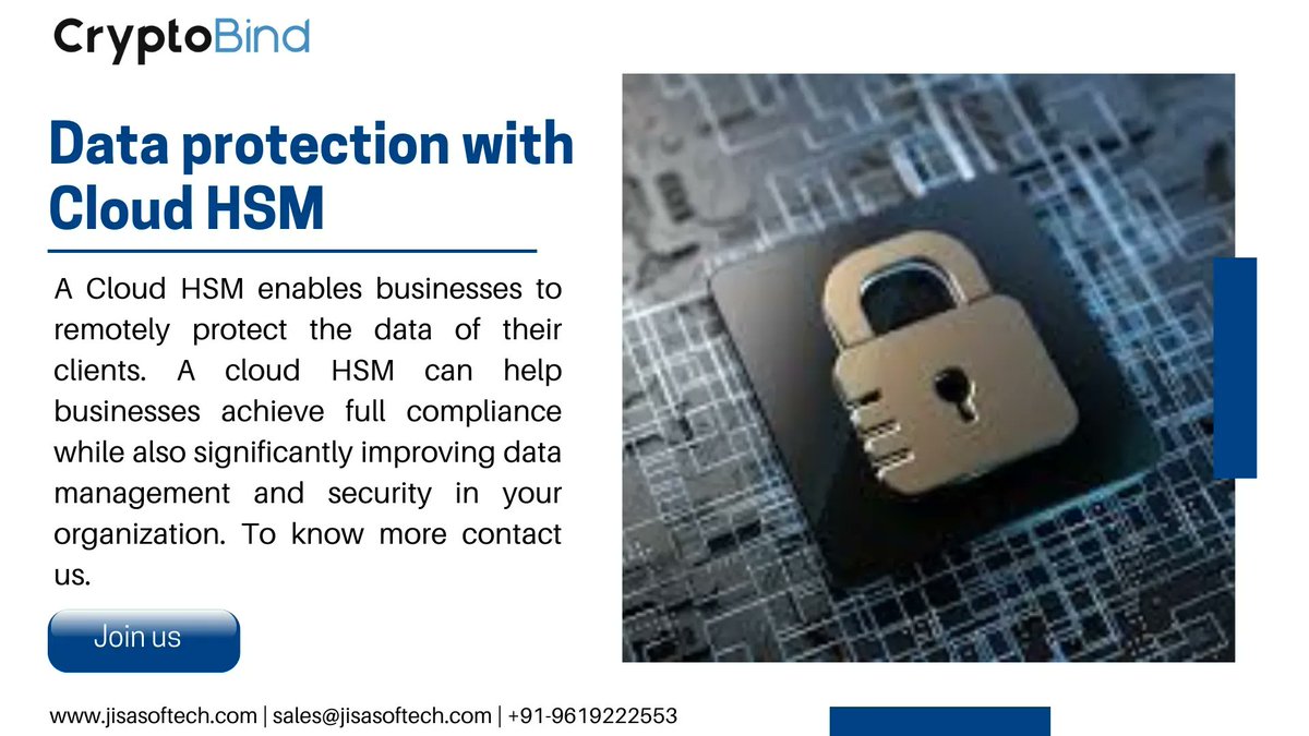 JISASoftech's tweet photo. A leading Indian OEM for #CryptoBind® #Hardware Security Module (HSM) introduces a high-performance hardware-based transaction #security #solution for #cloud data centers, enterprise, government organizations & #ecommerce #applications.
https://t.co/iRtzP9Ursw https://t.co/AQXhdhOghO