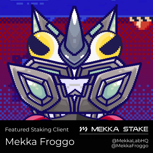 MekkaLabHQ's tweet photo. To celebrate the launch of Mekka Stake, we would like to give away one @MekkaFroggo NFT (5 SOL). 

Rules:
1. Follow @MekkaLabHQ 
2. Like + RT + Follow
3. Tag a project that could use Mekka Stake

To learn more about Mekka Stake, please visit https://t.co/3rI3wBw5Ma https://t.co/Dr7xofZ6OZ