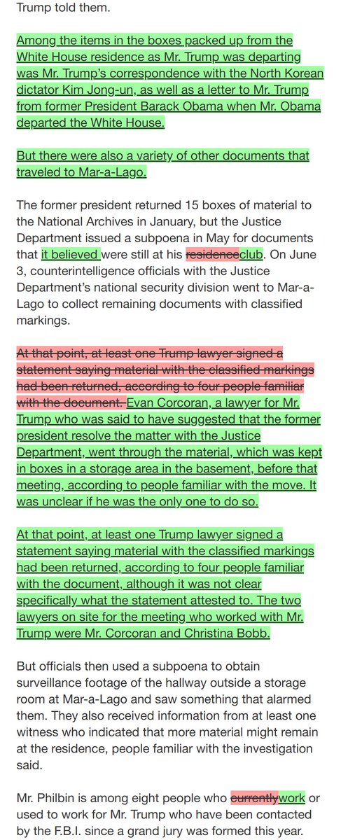maggiediffs's tweet photo. .@maggiet1m3 Update to: 'F.B.I. Interviewed Top White House Lawyers About Missing Trump Documents' https://t.co/1uiSFeE6gQ https://t.co/bmREc0sggk