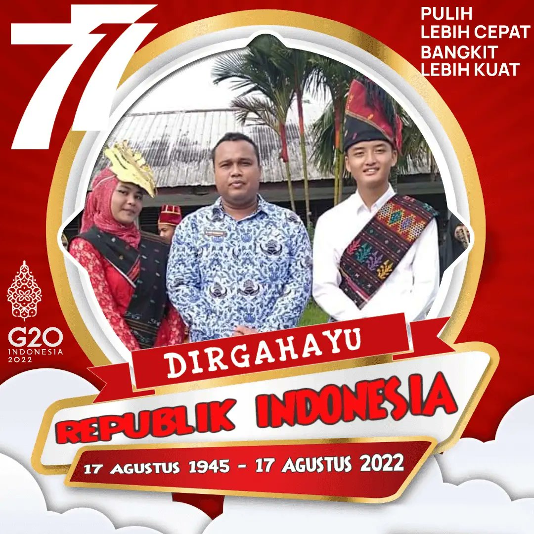 ArifRomadoni's tweet photo. Dirgahayu Republik Indonesia.
Pulih Lebih Cepat Bangkit Lebih Kuat.
#DirgahayuIndonesia 
#HUT77thRI https://t.co/upzcDUvBxu