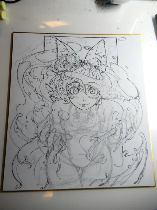 珍しく撮ってあった線画の途中。 