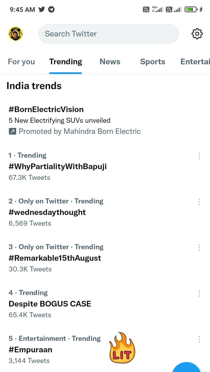 MohanlalMFC's tweet photo. #Empuraan Trending 5th In India Trends 🔥👏

Lets Make it Reach Top ✅️

Use these tags too @Mohanlal #Mohanlal #L2E And Tweet Max !! https://t.co/DXkrgEH9vh