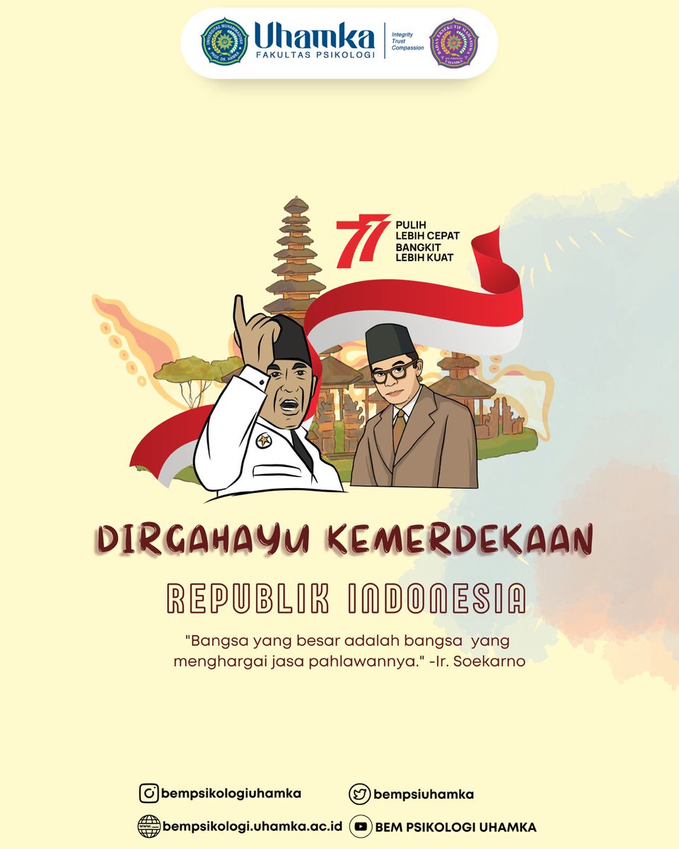 bempsiuhamka's tweet photo. [Memperingati HUT RI ke-77]

Halo Sobat Psikologi
Selamat Memperingati Hari Kemerdekaan Indonesia ke-77!

Di Hari Kemerdekaan yang terdapat Bendera Merah Putih sebagai lambang Kemerdakaan Indonesia, mari kita bahas fakta sejarahnya di bawah ini! 🇮🇩 https://t.co/8q9xMbBrmq