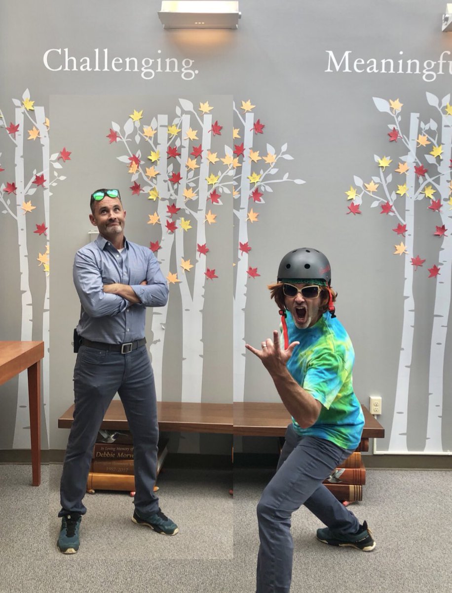 We Are CREW!! Day one filled with energy and laughs with Mr. Tim’s twin brother Calvin….he shows up out of nowhere?? <a href="/JeffcoSchoolsCo/">Jeffco Public Schools</a> #JeffcoFirstDay