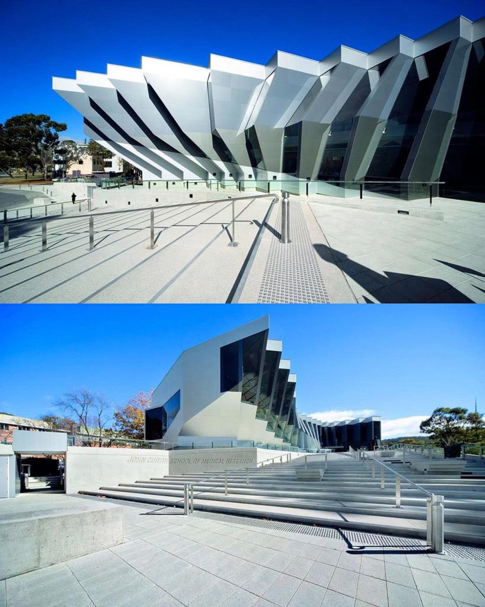 parametricarch's tweet photo. Jaggedly Slashing Medical Research Centre by @LyonsArch in Australia. The boisterous edifice of ‘John Curtin School of Medical Research’ basks in a structural drama enveloped about its complementing landscape.

#australia #facade #facadedesign #curve #curvature #futurearchitect https://t.co/hhQcQMS10T