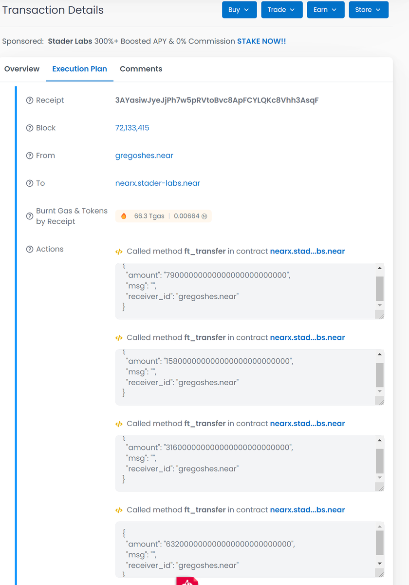BeosinAlert's tweet photo. #BeosinAlert
@stader__near has experienced a hack with a loss of ~165k $Near(~$830,000). 
The attacker "gregoshes.near" first deposited 82 $Near to get 79 $Nearx. Then he exploited a Reentrancy vulnerability in the nearx.stader-labs.near contract's batch_transaction function. https://t.co/wjYDM7kjpF
