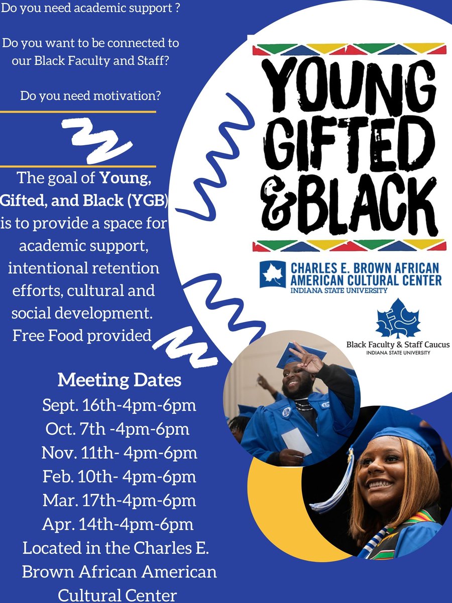 AACCofISU's tweet photo. YGB is for that student, who wants to make networking connections with Black Faculty &amp; Staff at I-State, and THRIVE, rather than simply survive this academic year.
Here are the dates for Fall 2022! Mark your calendars, &amp; let us see your face in the place Sept. 16th! https://t.co/2tMrV5Js1M