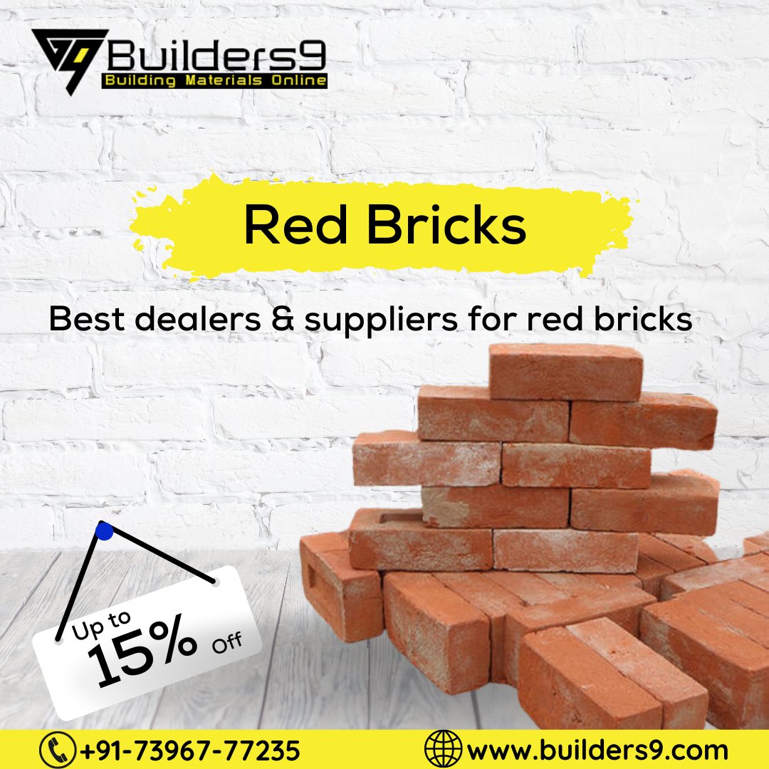 Builders9Online's tweet photo. Order Online High Quality & Light Weight Red Bricks.
Get Up to 15% OFF on Red Bricks With Free Delivery Across Hyderabad
Order Now: +91 73967 77235 Visit: https://t.co/IyC5LTo0ny
#builders9 #redbricks #bricks #karimnagarbricks #karimnagarredbricks #blocks #accblocks https://t.co/lnRfAyn8jk