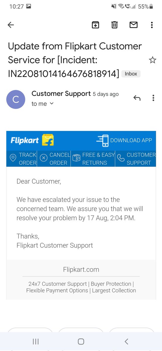 JaySaraiya's tweet photo. @Flipkart @flipkartsupport Is this you guyzz are assuring? Just extending a date https://t.co/GtYVpztV6V