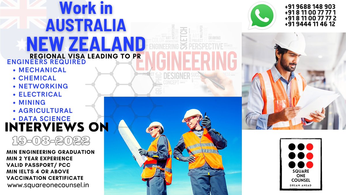 Squareone36's tweet photo. #Placement And Education In Abroad: #Painter #Logistics #Teacher #Office work #Driver #Part time job for students # Want to earn #Ocupational health and safety Adviser #Network Analyst#
For Enquiry +91 8110077772 +91 8277057470 +91 8110077771,9688148903 https://t.co/hzRO6V98nX