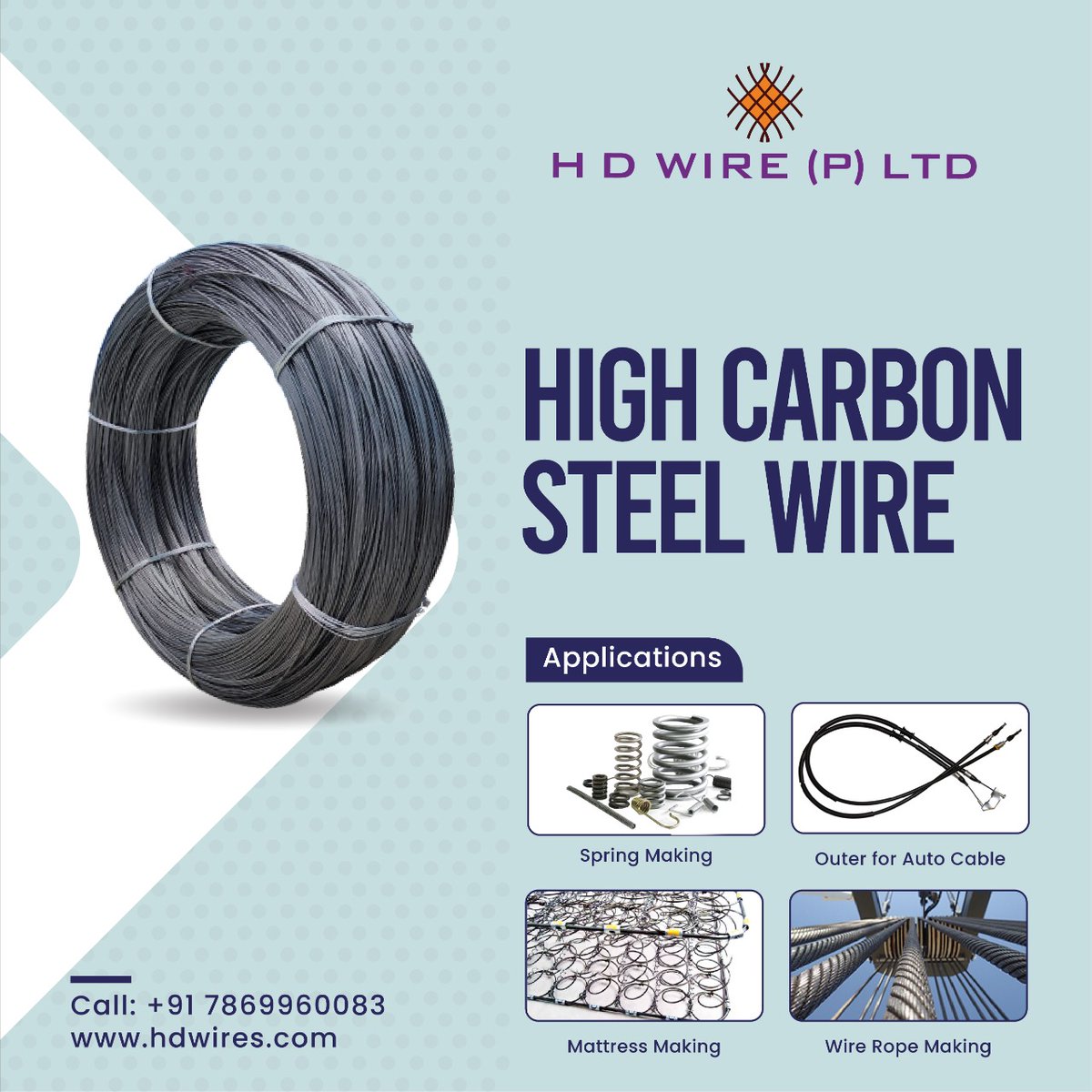 hdwires's tweet photo. #HighCarbonSteelWire is one of the leading products of H D WIRE (P) LTD, which is a leading Manufacturer, Supplier, and Exporter in #India. Our #HighCarbonWires are known for their hardness & high tensile strength.
Visit: https://t.co/x5hZB65UsM
#SpringSteelWire #RopeWire #Wire https://t.co/dWg1DjzxLl