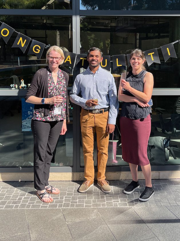 MarsdenStanford's tweet photo. It was a big week for @suhaasaz!  Not only did he make the cover of @NatureCVR but he successfully defended his dissertation today!  Fun celebration with co-advisor @kristyredhorse and our two labs.  Congrats Dr. Suhaas!! https://t.co/Rtp0oVx4Lr