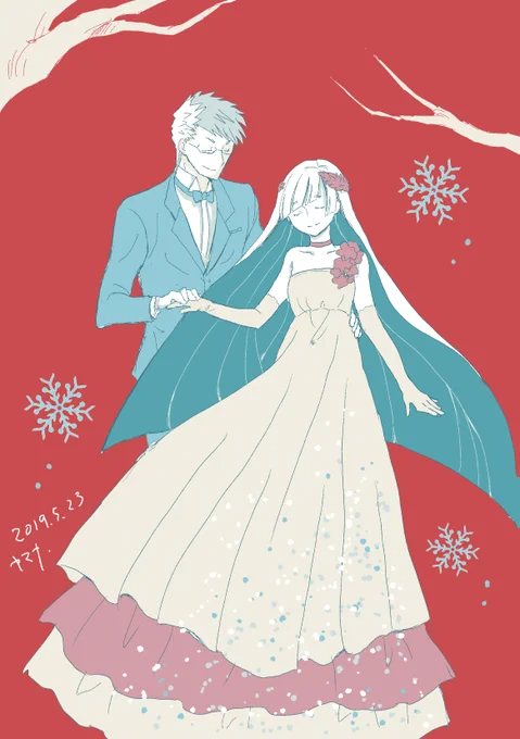 FGOのイベントに登場して嬉しかったので以前描いたシグルドとブリュンヒルデ。 
