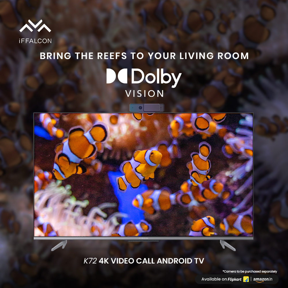 iFFALCONIndia's tweet photo. Immerse yourself in a vibrant viewing experience. The #iFFALCON #K72 #4K #VideoCall #AndroidTV with #DolbyVision won’t let you miss even the smallest of details.
Immerse into the reality with - https://t.co/UxPepA1T2R
#SmartTV #VideoCall https://t.co/58sbYRDvPJ
