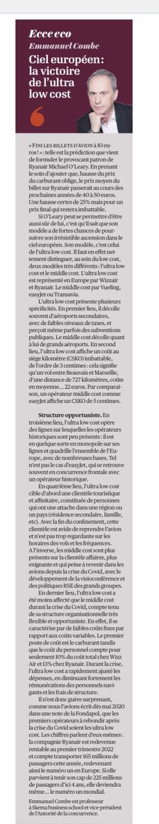 Le grand gagnant de la reprise du trafic aérien en Europe est l’ultra low cost (#Ryanair #Wizzair) : un modèle particulier, très different du middle cost (#easyJet). 5 différences expliquées dans <a href="/lopinion_fr/">l'Opinion</a> :  #airlines