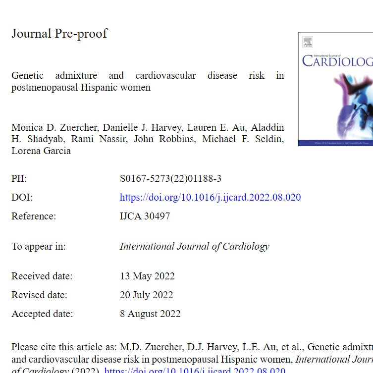 doctorneyro's tweet photo. #EUR #ancestry was associated with a lower #risk of #CHD in #Hispanic #women.
This highlights the need to account for #genetic admixture in future #CVD studies to consider different #heritagegroups to understand the role that genetic, https://t.co/s1wV8YXmN4