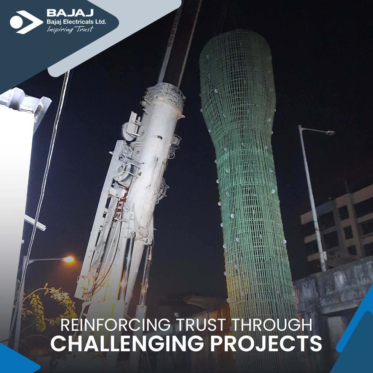 BajajElecBiz's tweet photo. Our civil team has displayed commendable skills &amp; abilities by installing one of the most complex shafts in Mumbai. We received this challenging project of the lowering cage, which measured 3.5m in diameter &amp; 19.5m in length, from MMRDA.

#EPC #EPCProject #MMRDA #BajajElecBiz https://t.co/EpqVqroPPy