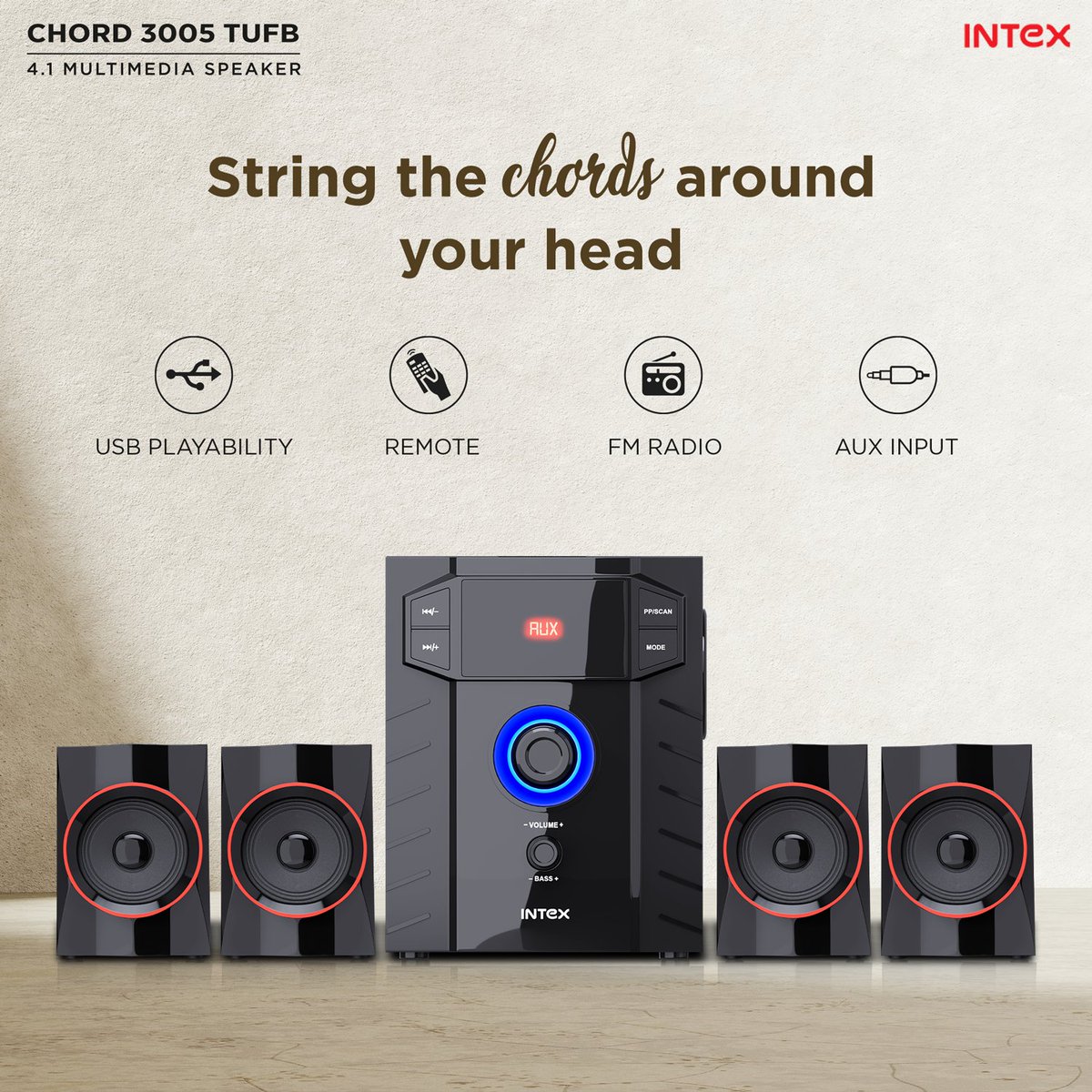 IntexBrand's tweet photo. String the chords to your heart with INTEX CHORD 3005 TUFB 4.1 Bluetooth Multimedia Speakers!!
#multimediaspeaker #music #speaker #fun #Soundtrack #intex #intexholic https://t.co/0jjkW3Mncm