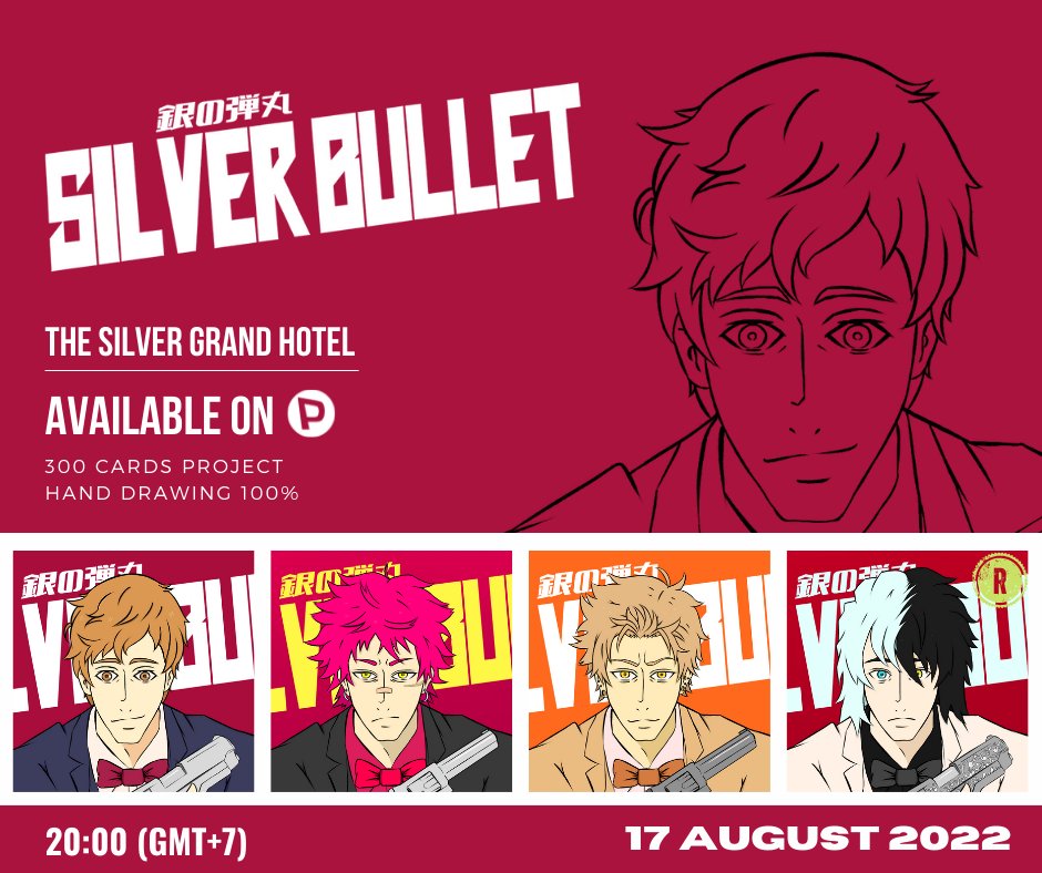 🔥🔥 New Drop 🔥🔥
Silver Bullet Collection
⏰️ 17 August 2022 (20:00 GMT+7)

Paras : paras.id/bosillusion.ne…

#NFT #nftart #NFTCommunity #NFTThaicommunity #PARASnft #paras #NEARProtocol