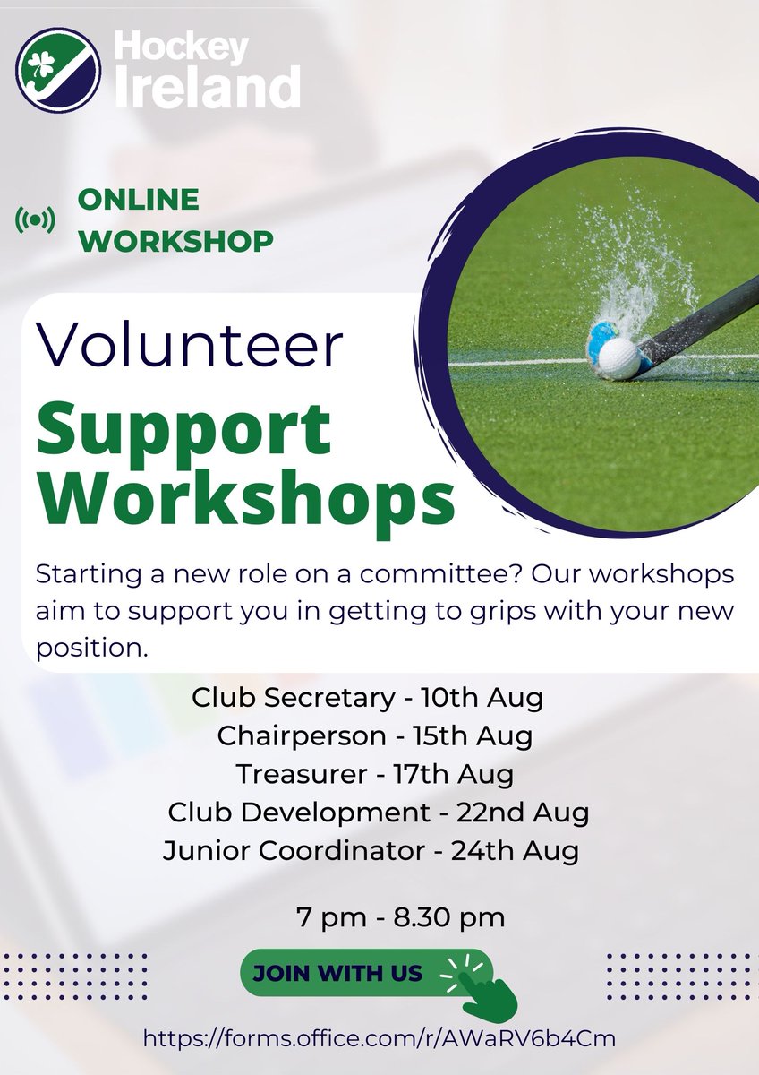 irishhockey's tweet photo. ๐ถ๐ปA reminder to sign up to our workshop this evening for Club Treasurers to help you prepare for the season ahead https://t.co/tub9XSFZuM #HIDevelopment https://t.co/oKx0G6UBcc
