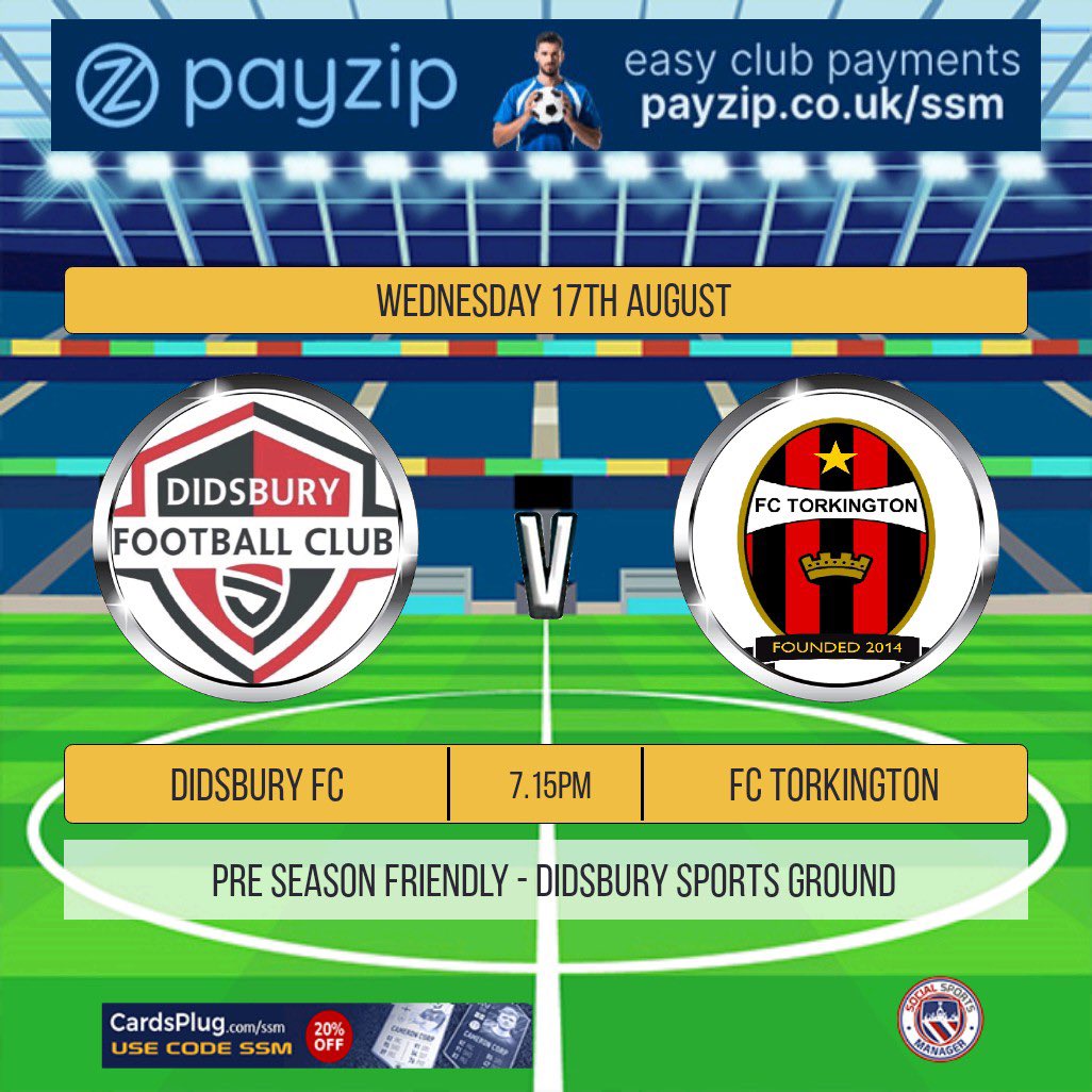 Tonight we host our first pre-season friendly under the Didsbury FC name. We welcome <a href="/FCtorkington14/">FC Torkington</a> to Didsbury Sports Ground and look forward to getting some minutes in the bank⚽️