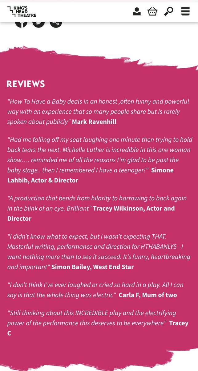 Some reviews of our play…come and stick your own two penneth in!!  Or just a well deserved night laughing crying and drinking! ‘How To Have A Baby And Not Lose Your Shit’ this October for a limited run at the iconic <a href="/KingsHeadThtr/">King's Head Theatre</a>