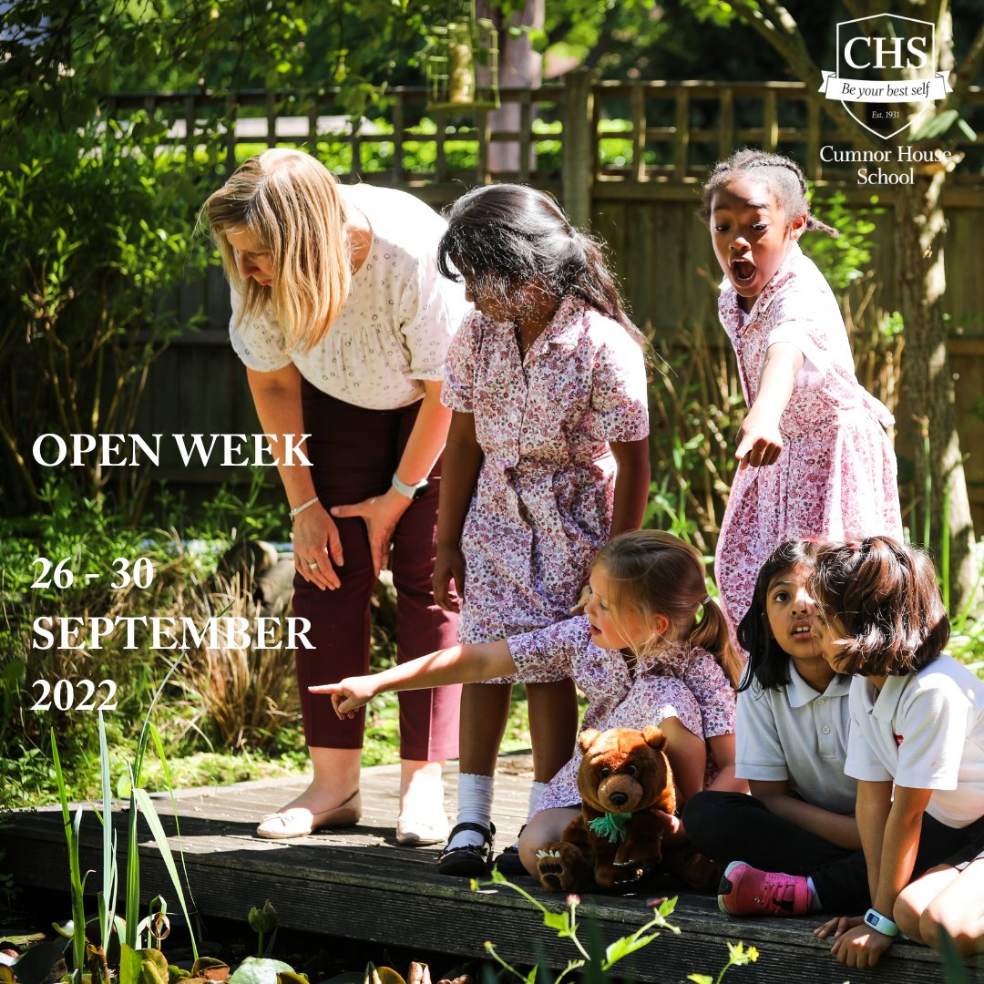 Cumnor House School (@wearecumnor) on Twitter photo Join us from the 26th to 30th of September for our Open Week, we are looking forward to seeing you and showing you our Schools and for you to meet our staff and pupils.
To arrange your tour please contact admissions@cumnorhouse.com Join us from the 26th to 30th of September for our Open Week, we are looking forward to seeing you and showing you our Schools and for you to meet our staff and pupils.
To arrange your tour please contact admissions@cumnorhouse.com