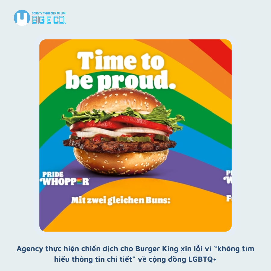 bigecompany's tweet photo. 🏳️🌈 🏳️🌈 Agency thực hiện chiến dịch cho Burger King xin lỗi vì “không tìm hiểu thông tin chi tiết” về cộng đồng LGBTQ+
----------------
Cập nhật những thông tin mới nhất về Digital Marketing/Marketing tại đây.
Theo dõi 📝Twitter: @bigecompany
#BigECo #Dien_tu_lon https://t.co/HO73AcwZlL
