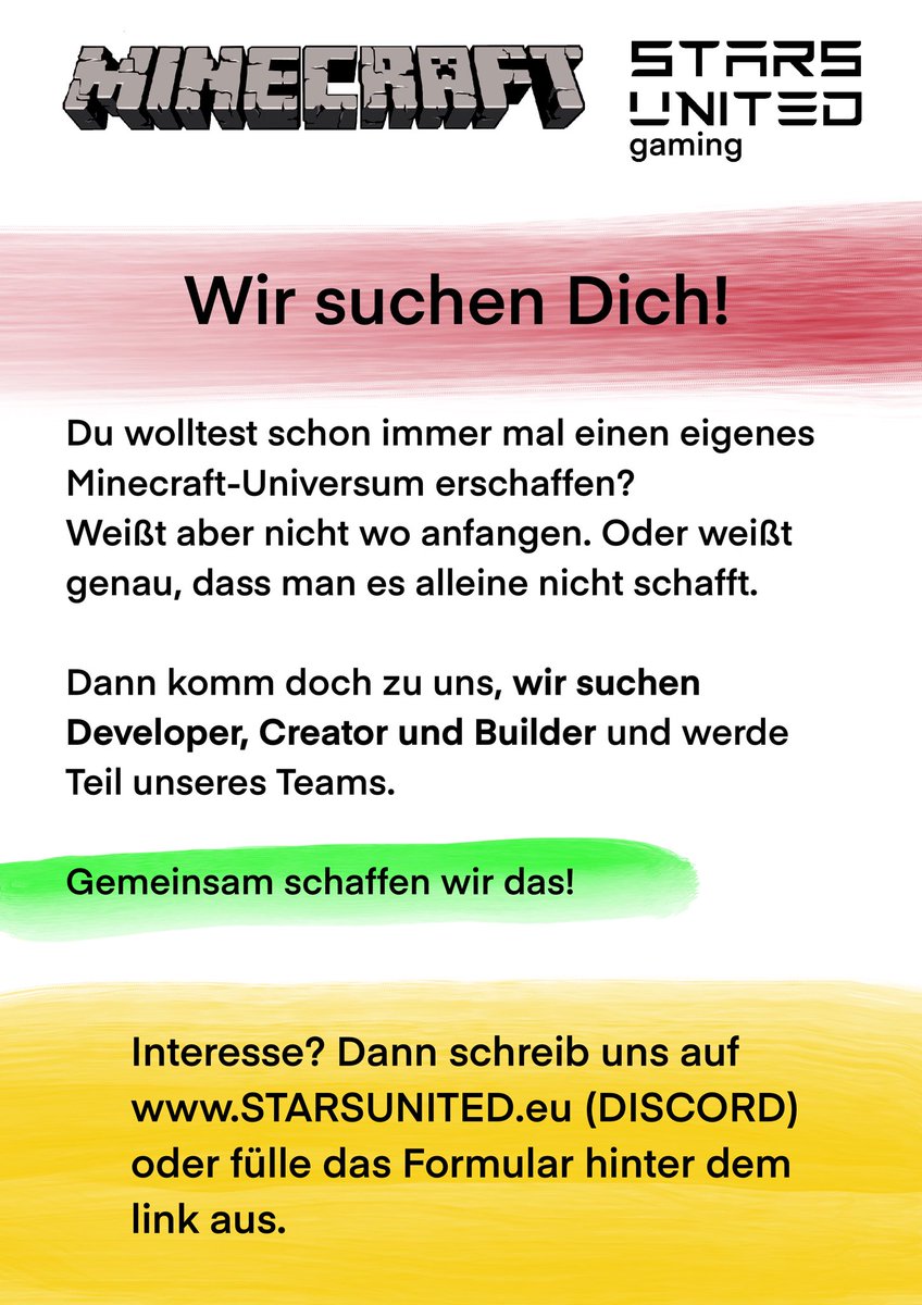 Wir suchen Dich! #minecraft #developer #creator #builder #spieler 

docs.google.com/forms/d/12b2Kw…