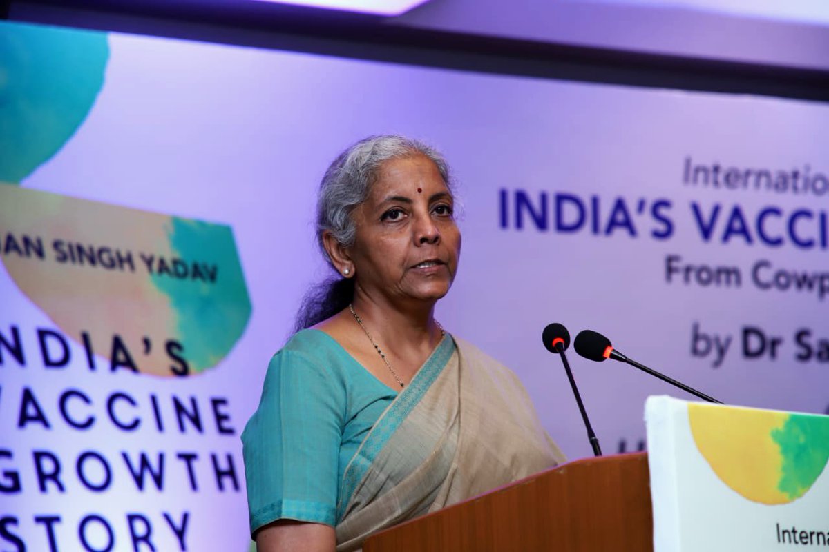 While launching the book, FM Smt. @nsitharaman that the discussion on #vaccine finds vast resonance in the area of #PublicHealth. She said that it is an Everyman’s book on what India has achieved in terms of vaccination. (3/9)