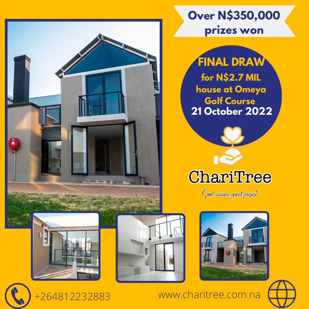 ChariTreeNam's tweet photo. There are only 66 days left till the Lucky Draw happening on the 21 October 2022.
Don’t miss your chance to win a luxury Parkview home at Omeya Golf Course worth N$ 2.7 MIL or N$ 2 MIL in CASH! Go to https://t.co/E9jB3m5x6c and buy your ticket TODAY!
#chariTree #winahouse https://t.co/dfzfNVzlD0