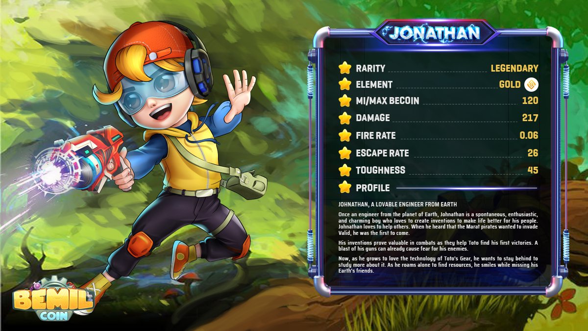Johnathan is a genius engineer. His ability to create and power up weapons is no joke
Let's check out his profile 👇

♨️Join Bemil's discord to discuss over the game discord.gg/JZ866kVFby