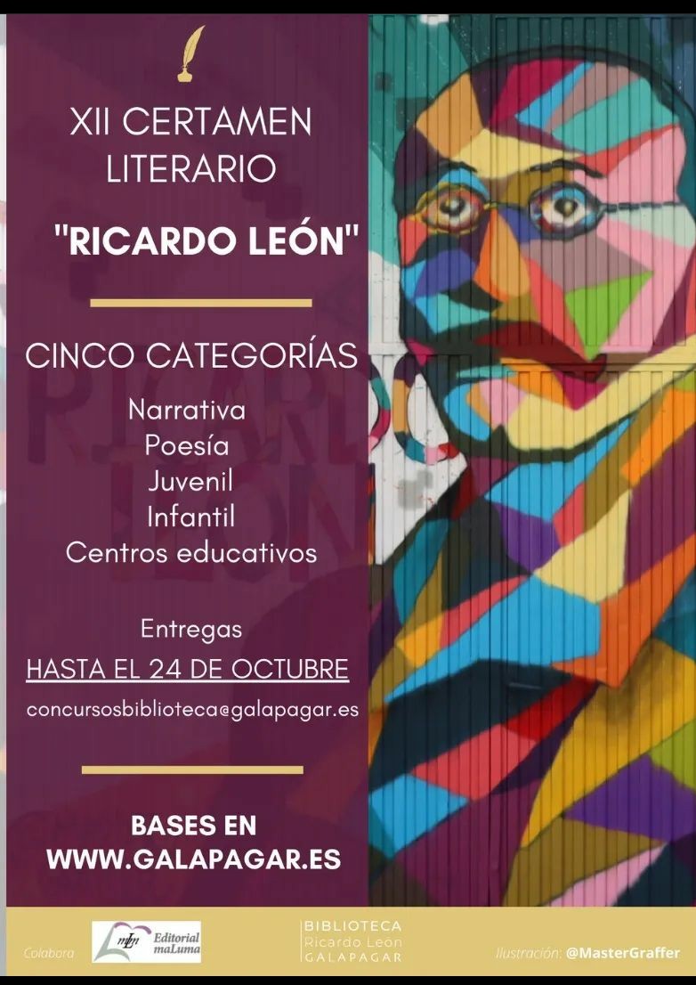 📜¡Abierto plazo para presentar tu texto en cinco categorías! Consulta las bases. <a href="/AytoGalapagar/">Ayuntamiento de Galapagar</a> <a href="/BiblioGalapagar/">Biblioteca Ricardo León</a>