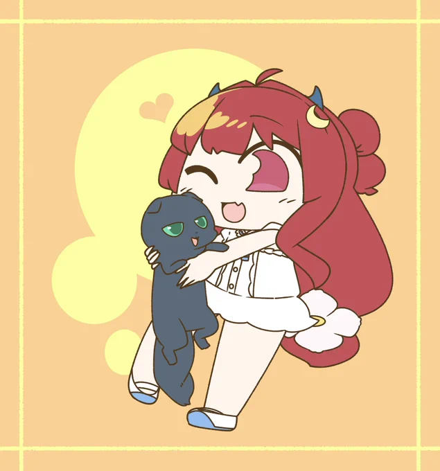 ロアちゃんイヌにギュッ今日は黒猫感謝の日!ロアちゃんのイヌにも黒いこがいるけど元気してる〜?今日は黒い子に感謝していっぱい好き〜てしちゃおそして他のイヌたちにも〜ロアちゃんとイヌに良いことあれ〜 #ロアート 