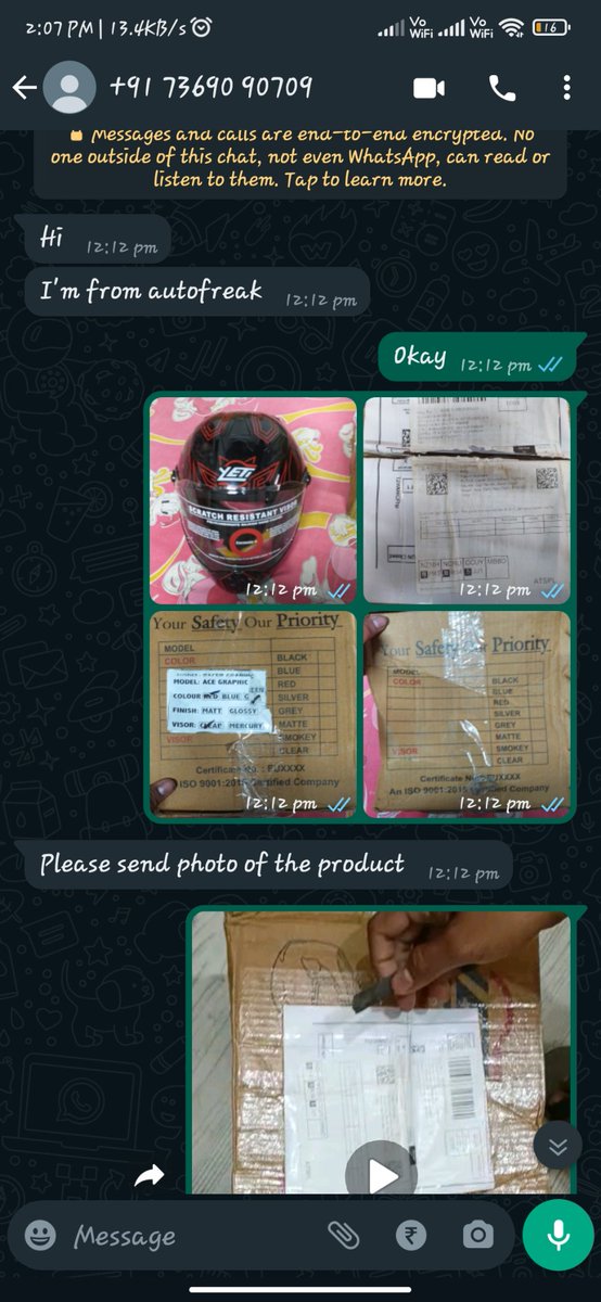 subha_sis_'s tweet photo. @ImAutoFreak 

Dear auto freak your online shop order website is a fraud ?
I ordered a helmet from Auto Freak shop formulate Jaguar ace worth 1490 but delivered me a shit wrong worst product please refund my paid amount and return your ghatiye product https://t.co/I3vZidyjta