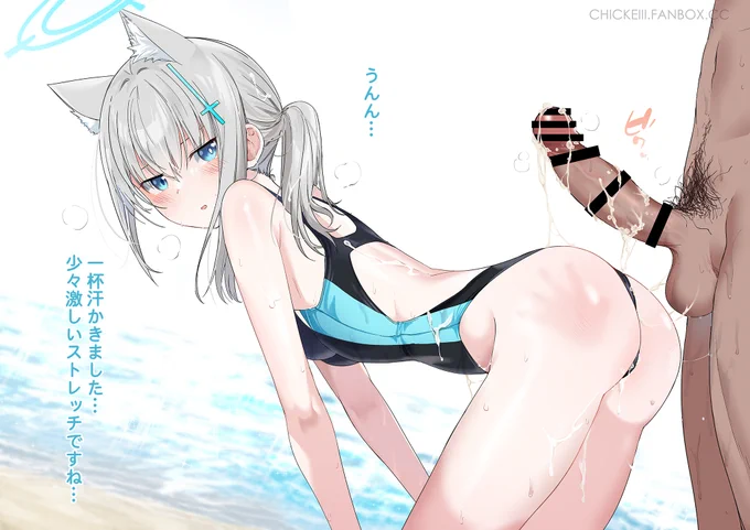 泳ぐ前のストレッチ🐤 