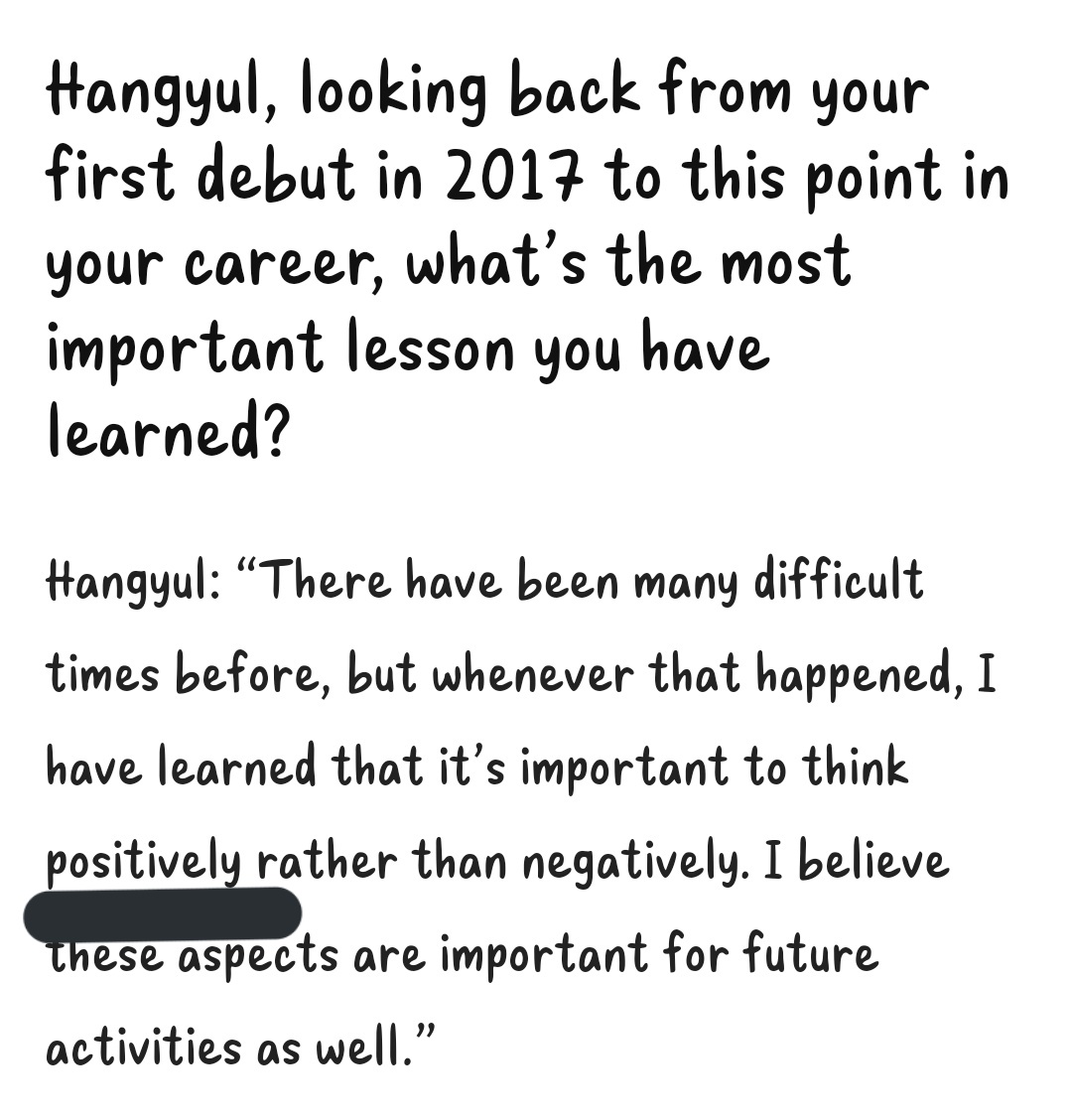 None of us knew hangyul better than hangyul himself so let him do whatever he wanted to do for his career ☺️ support him from the side, i think that's enough