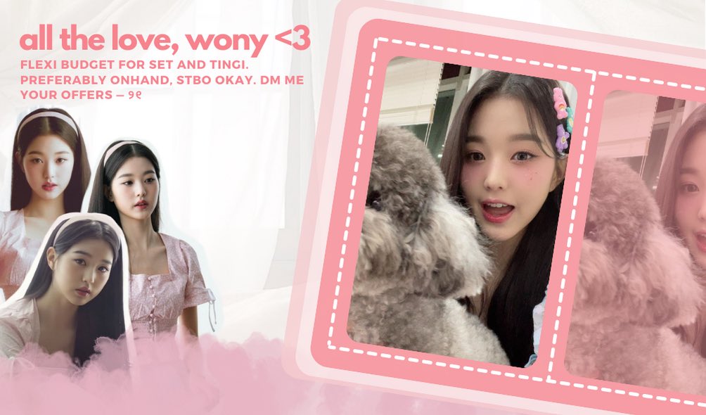 wysuals's tweet photo. wtb lfs ph — ୨୧
    › wonyoung poodle ♡

flexible budget for tingi &amp; set. preferably onhand, stbo is okay! see thread for more details. kindly mention me if seen — please dm me your offers ♡

⌗ iz*one izone dicon swd shall we dance jang wonyo wony ive pc photocard https://t.co/vHVL6esC7c