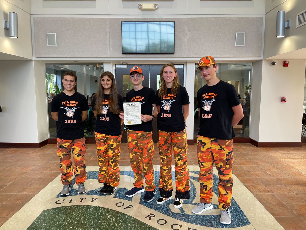 8/15/2022 is now
Full Metal Jacket Celebration Day!!!

Recognized by the City of Rockwall, Texas for helping Scouts earn robotics badges, creating/donating 50+ Lego kits for Ukraine refugees, mentoring 9 younger teams and purchasing $12K worth of Lego Spike kits for RoCo schools.
