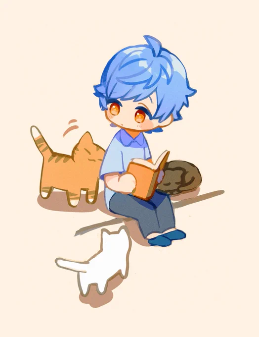 三角の知り合いの猫に懐かれる円 