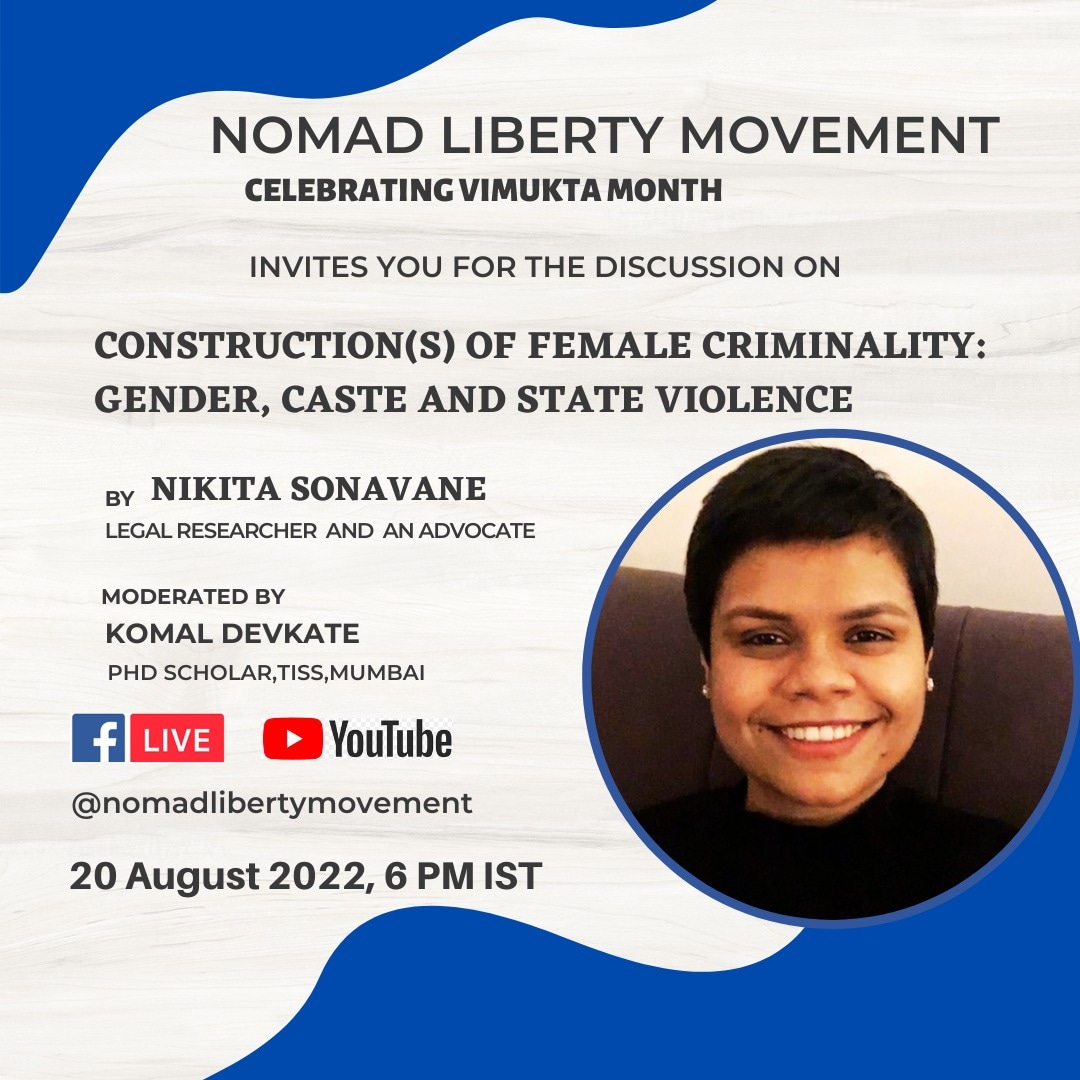 nomad_liberty's tweet photo. Do join!
Saturday, 20th August, 6pm IST
@glorious_gluten
#nomad #vimuktamonth
#CriminalJustice #Criminology #CriminalLaw https://t.co/CvR0pstxXz