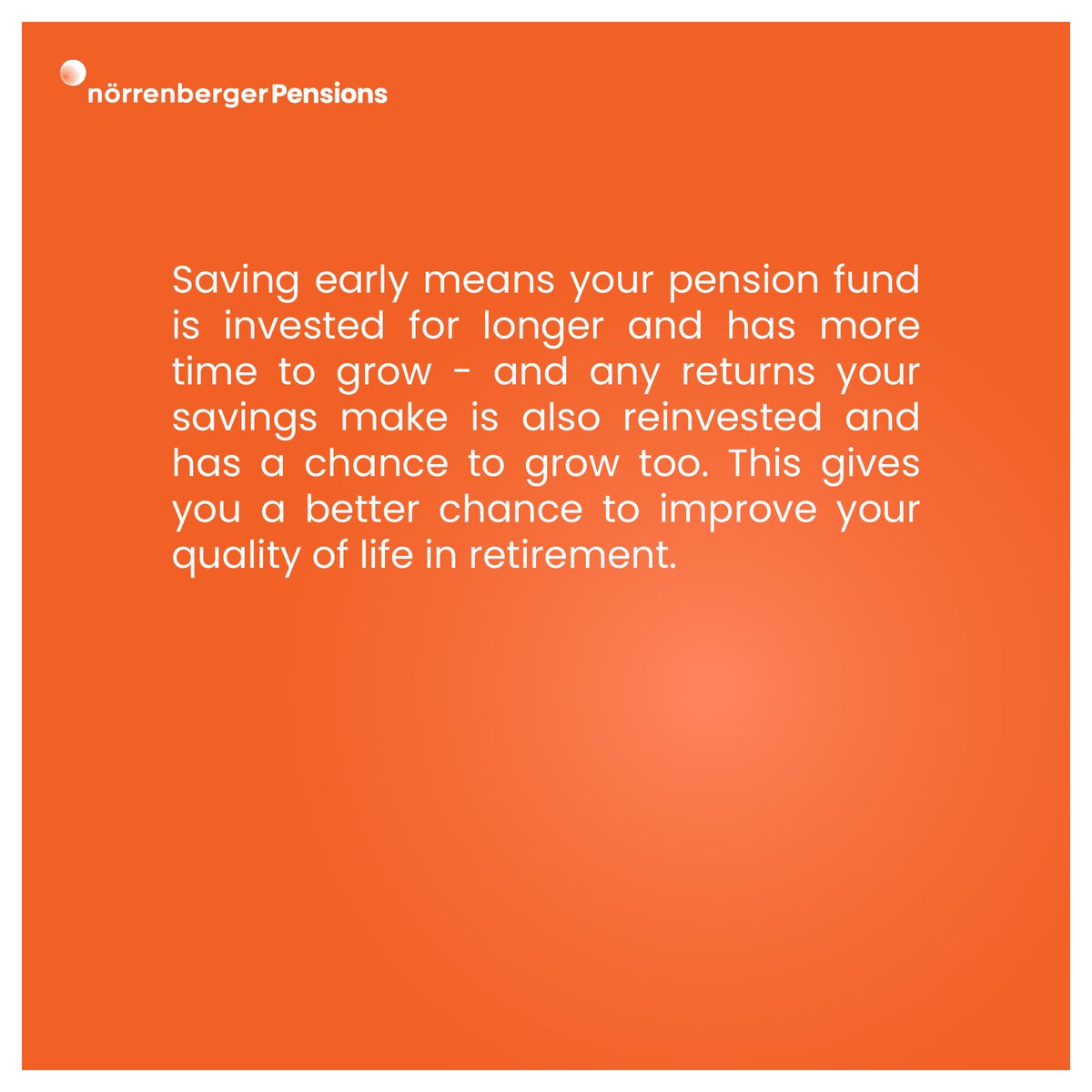 NorrenPensions's tweet photo. Saving early for retirement allows you to take advantage of compound interest to enable you significantly grow your retirement savings. #retirehappy #earlysaving #saving https://t.co/rSSUDFnjBJ