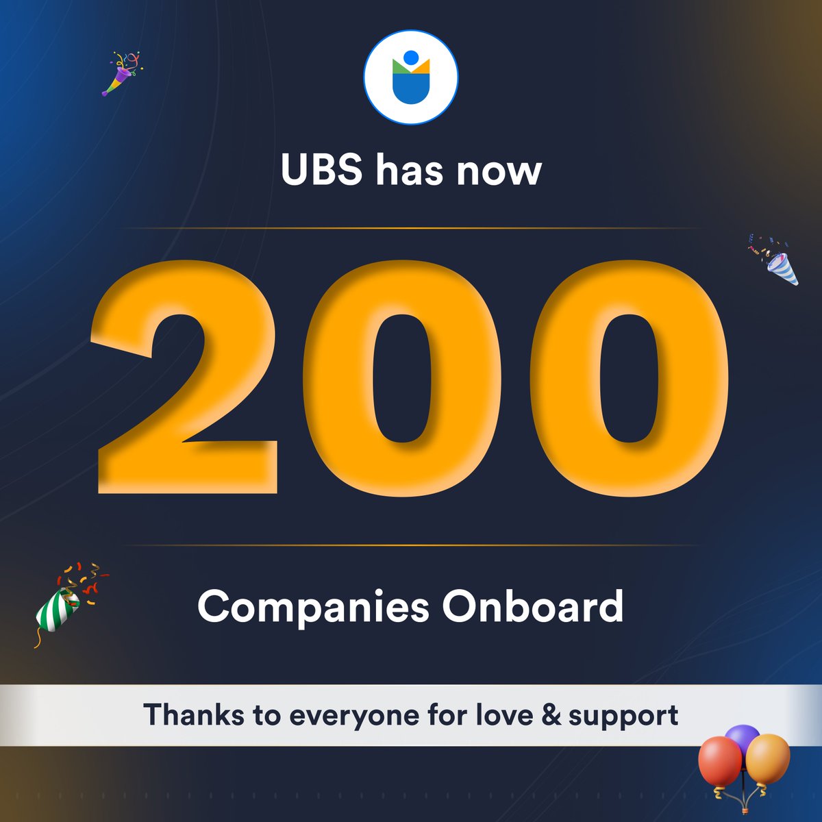 app_superworks's tweet photo. We are so excited to share the good news. UBS has now 200 clients onboard.

It's time to celebrate the Win. Get in touch to be a part of UBS and accelerate your HR operations.

#share #milestoneachieved #companyonboard #200companies #ubs #ubsapp #support https://t.co/UG4exn62RV