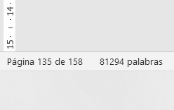 Como tuitear una vez al año no hace daño, aquí dejo esto: mi avance con el quinto y último manuscrito de «13 Milímetros». 
Ya queda menos para que esté disponible para las lectoras beta 👀
