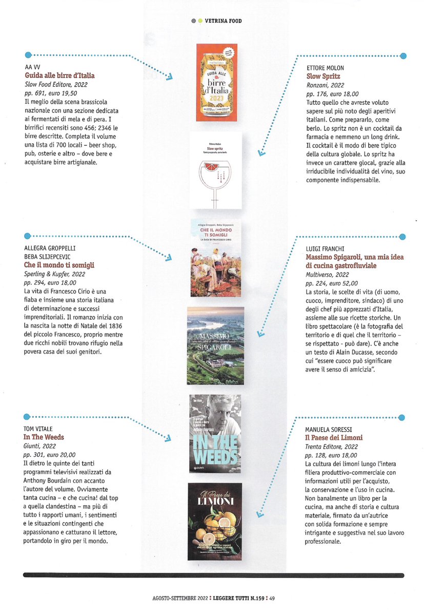 Suggerimenti per letture di gusto (alimentare) su @leggeretutti di agosto/settembre