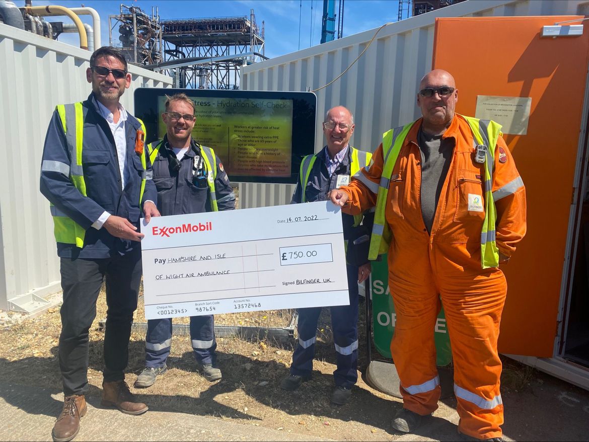 BilfingerUK's tweet photo. Our team at the @exxonmobil #FawleyRefinery have been recognised for their exemplary safety performance throughout the 2022 Cogen TAR. βοΈ
The customer rewarded them with a donation to their nominated charity @HIOWAA. π
Congratulations all! π
#TeamBilfinger #WeMakeSafetyWork https://t.co/ziDfr19uii