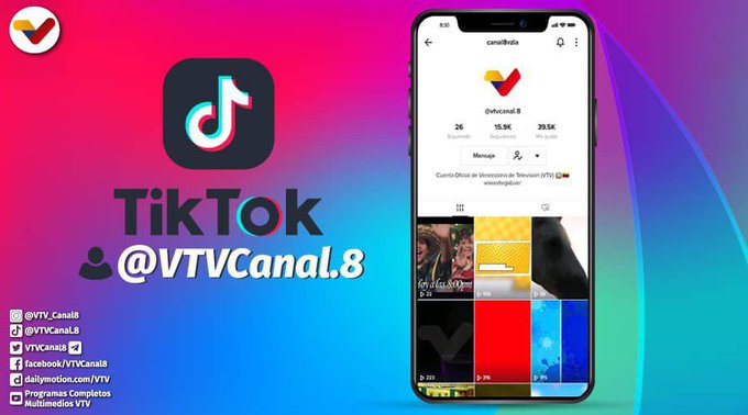 VTVcanal8's tweet photo. #ÚNETE | ¡Disfruta del contenido que tenemos para ti en nuestra cuenta en TikTok!😃 https://t.co/oEqKaoEE6p 

#MaduroPuebloTrabajador https://t.co/Ubzqdw4q3s