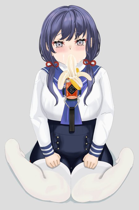 練乳まみれのバナナを加えさせられるpntni 