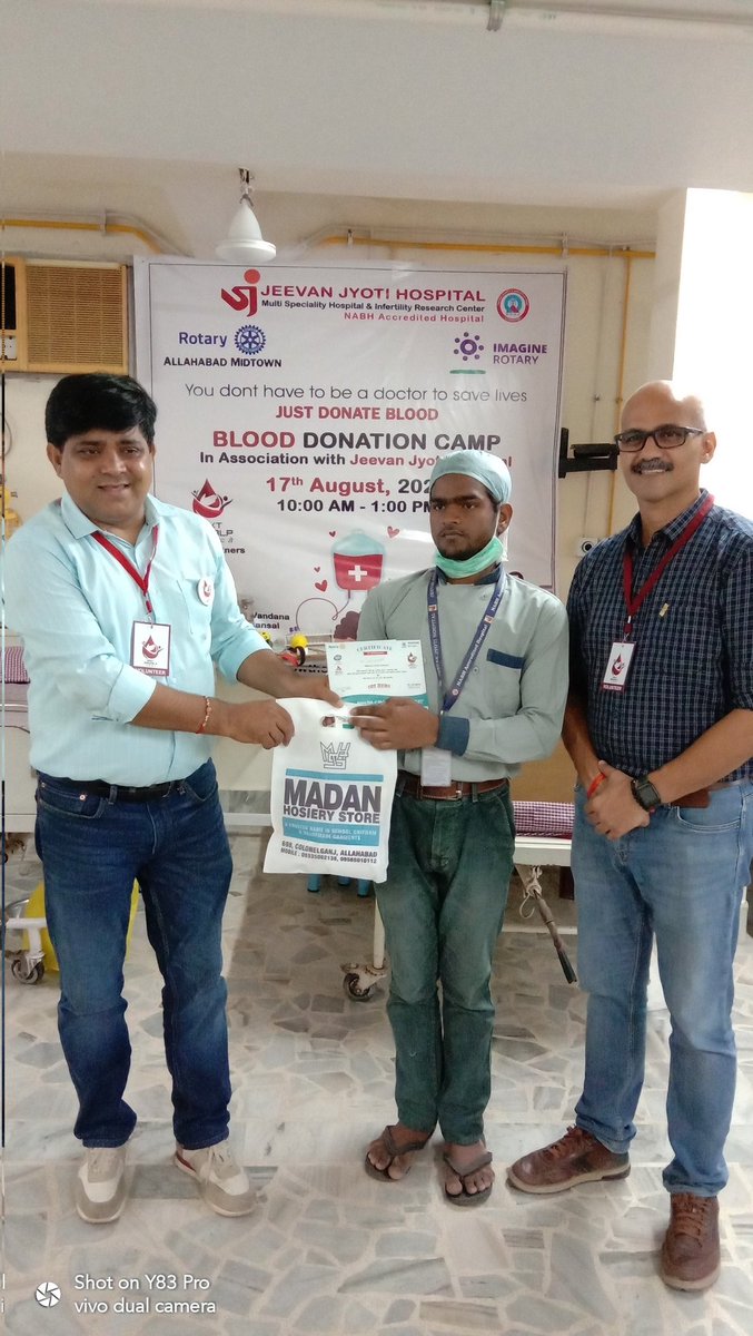 Rakt Sankalp (@raktsankalp) on Twitter photo A successful #blooddonationcamp at #JeevanJyotiHospital made our day! Thankful to <a href="/dr_arpit/">Dr Arpit Bansal</a> <a href="/bansaldrvandana/">Dr Vandana Bansal</a> <a href="/rotary_midtown/">Rotary Allahabad Midtown</a> & all the #volunteers & #donors.
#raktsankalp #raktsoldiers #harghardonor #prayagraj #donatebloodsavelives #BloodMatters #Groovy A successful #blooddonationcamp at #JeevanJyotiHospital made our day! Thankful to <a href="/dr_arpit/">Dr Arpit Bansal</a> <a href="/bansaldrvandana/">Dr Vandana Bansal</a> <a href="/rotary_midtown/">Rotary Allahabad Midtown</a> & all the #volunteers & #donors.
#raktsankalp #raktsoldiers #harghardonor #prayagraj #donatebloodsavelives #BloodMatters #Groovy