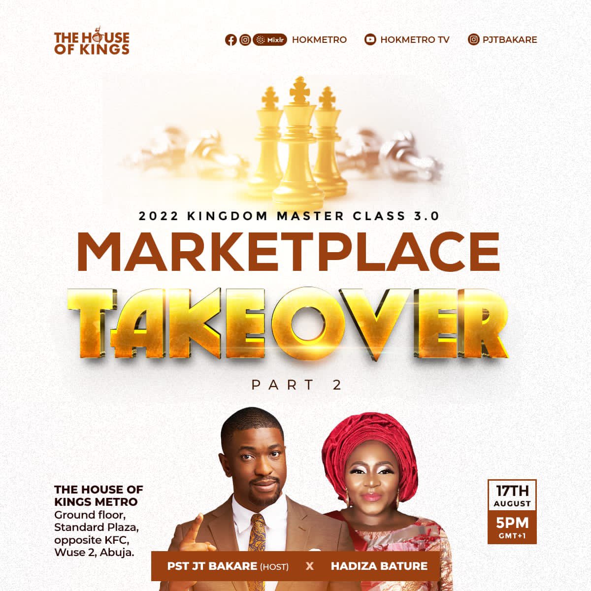 hokmetro's tweet photo. At the House of Kings, God is intentional about our earthly relevance even as He prepares us for the crown kingdom. Join us today by 5pm online or onsite as we get schooled again.
#hok #pjtbakare #propheticpastor #Abuja #kingdom #marketplace #takeover #dominion #newwine https://t.co/u3OpE6ono3